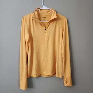Brooks Size L Lightweight Jacket Pullover 1/4 Zip Yellow Womes